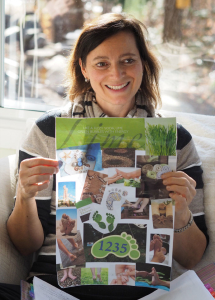 Student holding Brand Mood Board